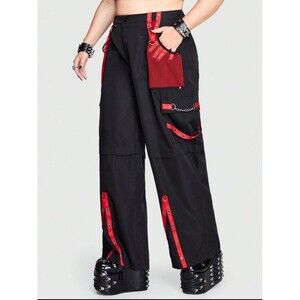 Romwe Grunge Punk Plus Mesh And Chain Detail Cargo Pants streetwear sSz m or 6